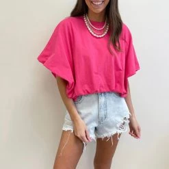 Indie Collection Hot Pink Bubble Tee New Arrivals