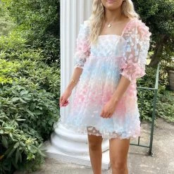 Indie Collection 3D Floral Babydoll Dress New Arrivals