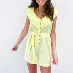 Indie Collection New Arrivals Yellow Romper