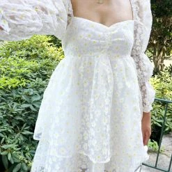 Indie Collection 3D Yellow Daisy Babydoll Dress