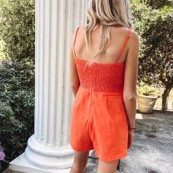 Indie Collection Mina Orange Romper New Arrivals