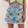 Indie Collection New Arrivals Patch Denim Skirt