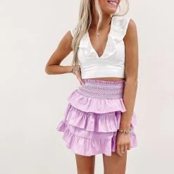 Indie Collection Natasha Ruffle Skirt - Lilac