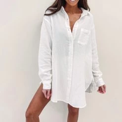 Indie Collection Linen Cover Up Shirt