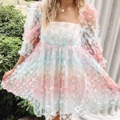 Indie Collection 3D Floral Babydoll Dress New Arrivals