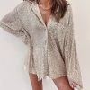 Indie Collection New Arrivals Sequin Shirt - Gold