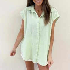 Indie Collection Vacay Collection Lime Shirt Cover Up