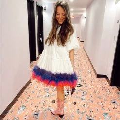 Indie Collection Feather Bottom Button Dress - Queen Of Sparkles