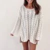 Indie Collection Vacay Collection Crochet Sweater Cover Up