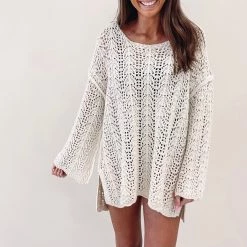 Indie Collection Vacay Collection Crochet Sweater Cover Up