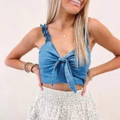 Indie Collection USA Collection Denim Crop Top