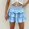 Indie Collection Natasha Ruffle Skirt - Blue