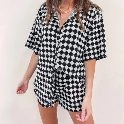 Indie Collection Checkered Top New Arrivals
