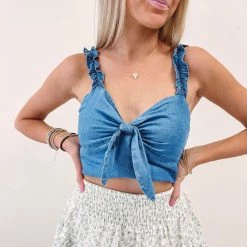 Indie Collection USA Collection Denim Crop Top