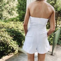 Indie Collection White Bow Romper
