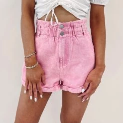 Indie Collection Pink High Waisted Shorts