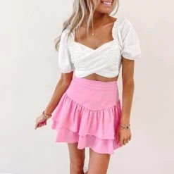 Indie Collection Alana Ruffle Skirt - Pink