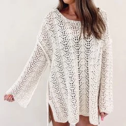 Indie Collection Vacay Collection Crochet Sweater Cover Up