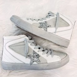 Indie Collection White/Silver High Top Sneakers New Arrivals