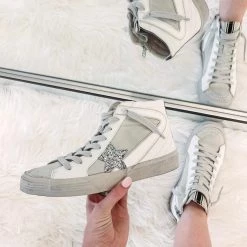 Indie Collection White/Silver High Top Sneakers New Arrivals