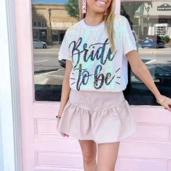 Indie Collection Bride To Be Sequin Top