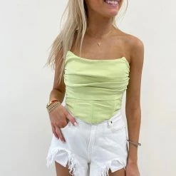 Indie Collection New Arrivals Lime Corset Top