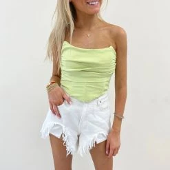 Indie Collection New Arrivals Lime Corset Top