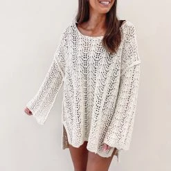 Indie Collection Vacay Collection Crochet Sweater Cover Up
