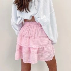 Indie Collection Milan Ruffle Skirt - Pink