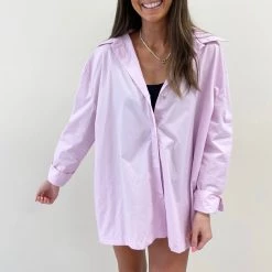 Indie Collection Lilac Shirt Cover Up Vacay Collection