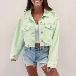 Indie Collection Lime Denim Jacket New Arrivals