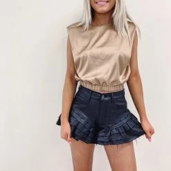 Indie Collection Mae Ruffle Shorts - Black