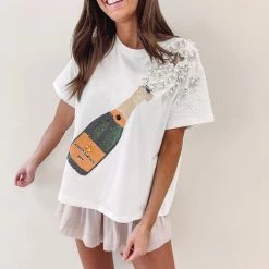 Indie Collection Popping Champagne Tee - Queen Of Sparkles New Arrivals