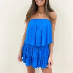 Indie Collection Vacay Collection Kendra Smocked Dress - Blue