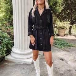 Indie Collection Black Fringe Dress Dresses + Rompers