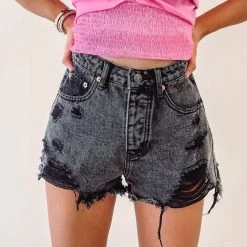 Indie Collection Kaleigh Black Denim Shorts New Arrivals