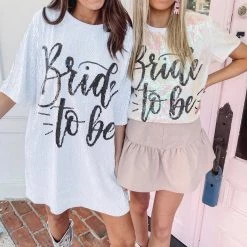 Indie Collection Bride To Be Sequin Top