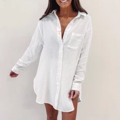 Indie Collection Linen Cover Up Shirt