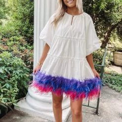 Indie Collection Feather Bottom Button Dress - Queen Of Sparkles