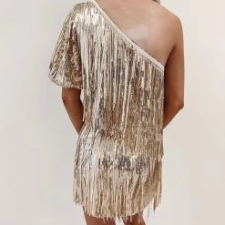Indie Collection Gold Fringe Mini Skirt - Queen Of Sparkles