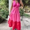 Indie Collection New Arrivals Fuchsia Maxi Dress