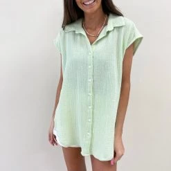 Indie Collection Vacay Collection Lime Shirt Cover Up