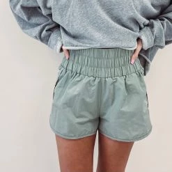 Indie Collection Smocked Athletic Shorts - Sage New Arrivals