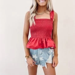 Indie Collection Reese Peplum Top USA Collection