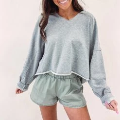 Indie Collection Smocked Athletic Shorts - Sage New Arrivals