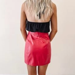 Indie Collection Red Asymmetric Skirt USA Collection