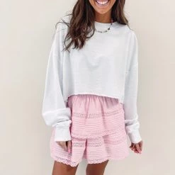 Indie Collection Milan Ruffle Skirt - Pink