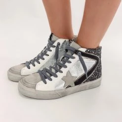Indie Collection Black Glitter High Top Sneakers New Arrivals