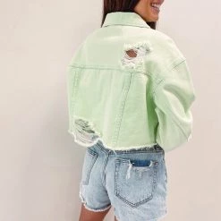 Indie Collection Lime Denim Jacket New Arrivals
