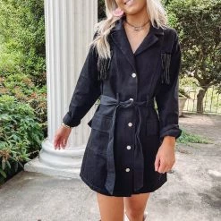 Indie Collection Black Fringe Dress Dresses + Rompers